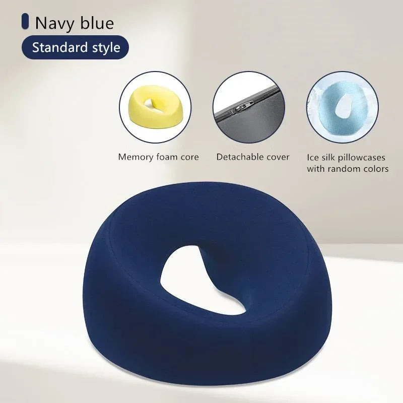 Face Down Pillow Desk Nap Pillow Prone Resting Comfort Memory Foam Ergonomics Home Massage Headrest for Beauty Salon Zpaxo Blue