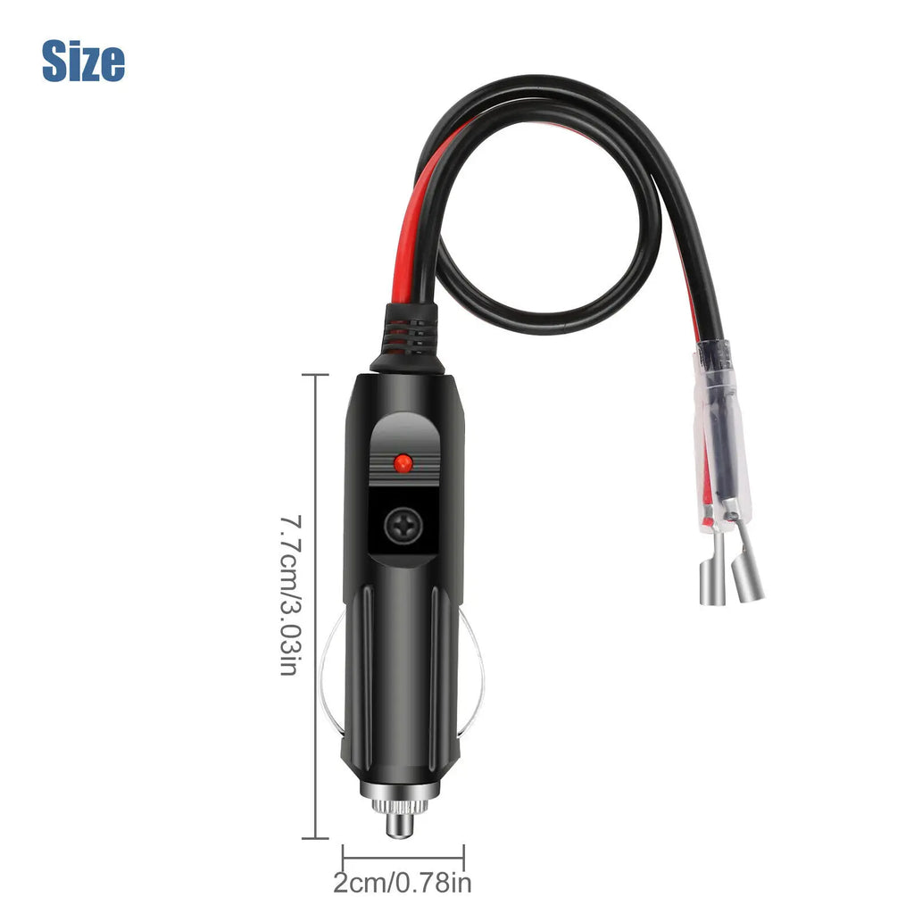 12V 15A Fused Car Cigarette Lighter Adapter Anti-slip Flat Spring