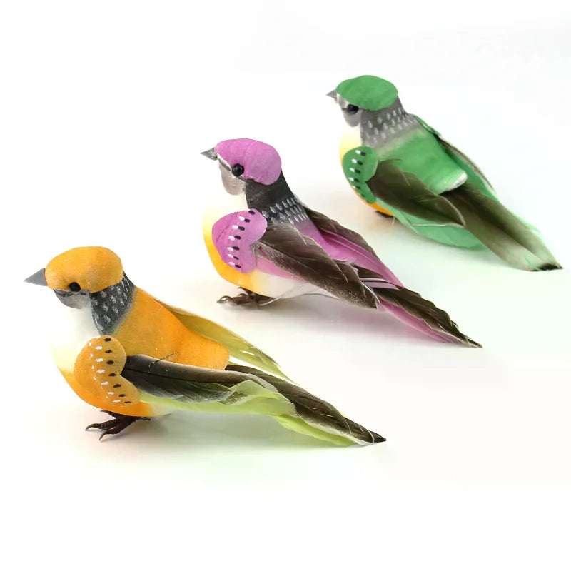 Wedding decor venue ornament Mini fake birds artificial feathe foam doves Zpaxo