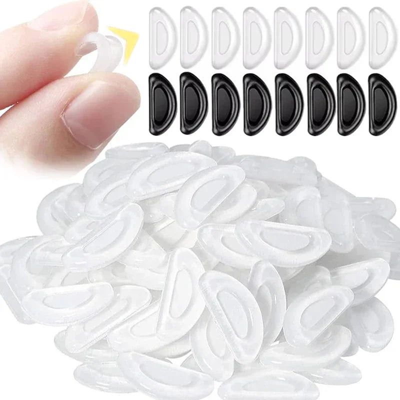 10/60pcs Silicone Adhesive Nose Pads for Glasses Non-slip Transparent Eyewear Replacement Accessories Zpaxo