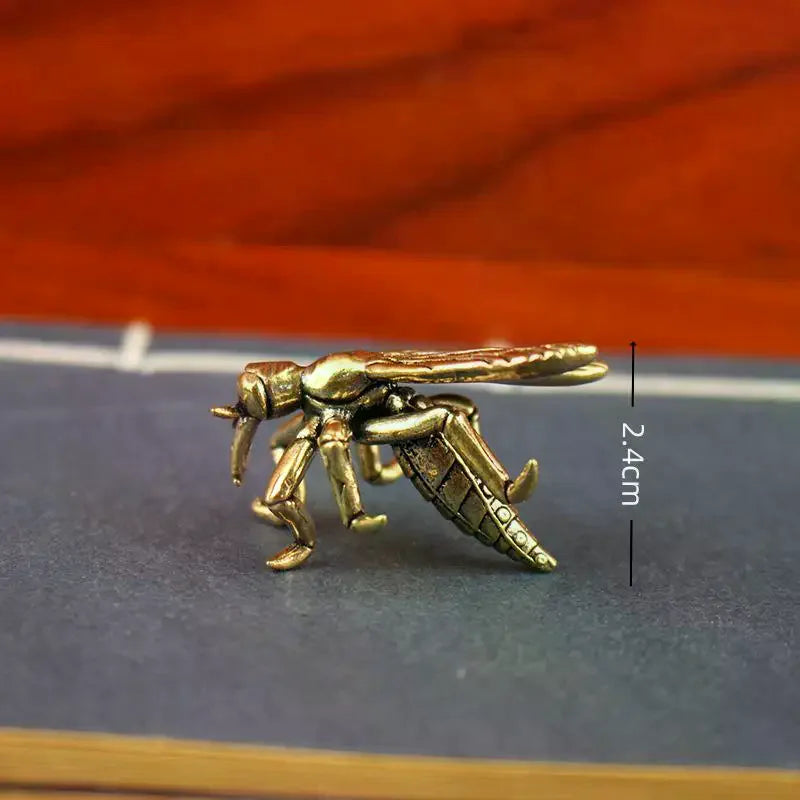 For Home Office Desk Decor Unique Conversation Starter And Gift Solid Brass Mosquito Statue Vintage Insect Sculpture Zpaxo