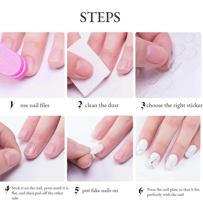 Double-Sided Nail Glue Adhesive Tabs – Waterproof Jelly Stickers
