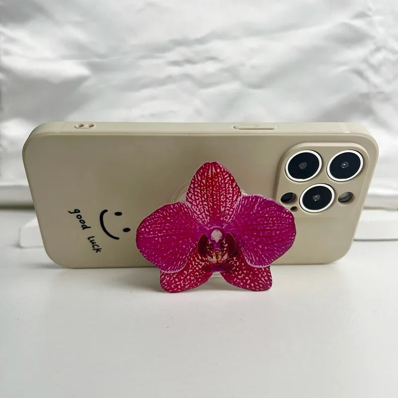 Acrylic Flower Phone Grip Ring Holder & Folding Stand