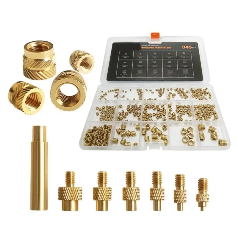 652F Comprehensive Brass Threaded Nut Heat Insertion Set For Soldering Irons Knurled Double Twill Embedment Nut 2 To 8 Zpaxo