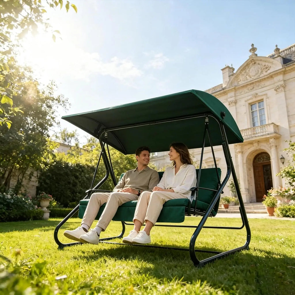 Swing Canopy Replacement Cover Waterproof UV-Resistant Hammock Shade Outdoor Patio Swing Canopy Replacement Top Cover for Porch Zpaxo