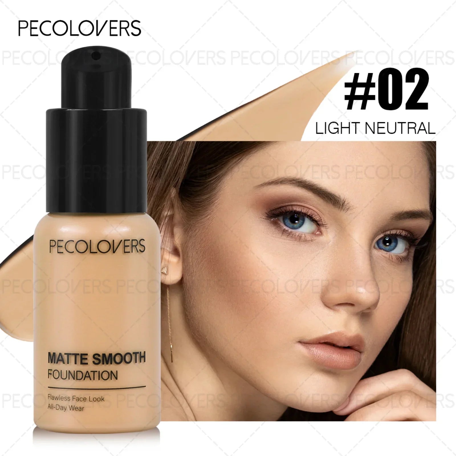 1PC Flawless Liquid Foundation - Full Coverage, Matte, Waterproof, Conceals Blemishes, Multiple Shades Zpaxo 02