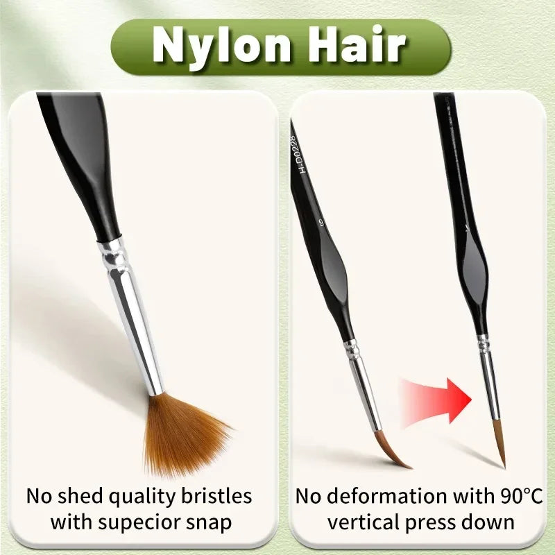 Fine Tip Paint Brush Nylon Hair Extra Detail Brushes Acrylic Models