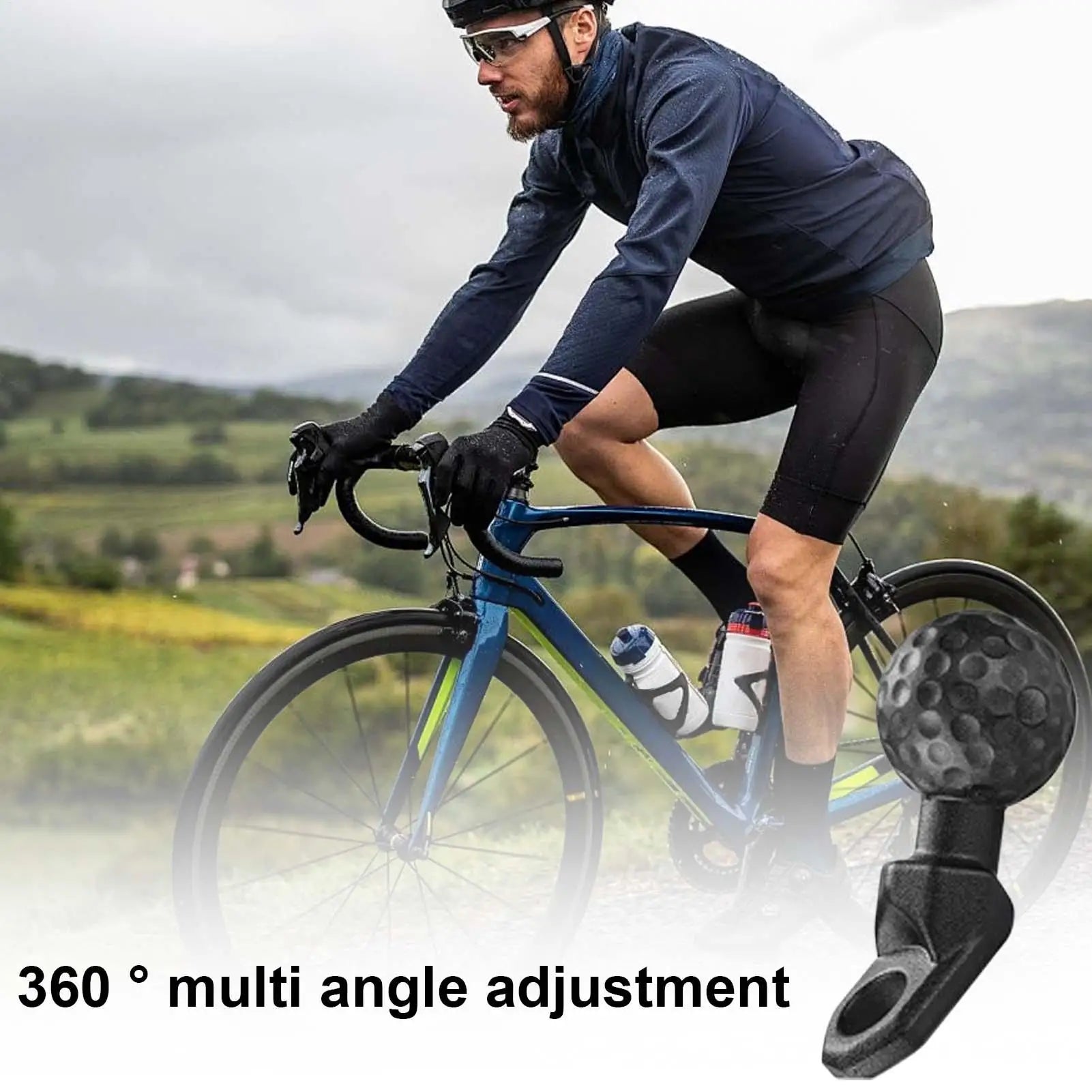 Angled Head Adapter Ball Base Angled Shock Absorbing Sturdy Alloy Ball Base Motorcycle Phone Holder Cycling Accessories for Bike Zpaxo