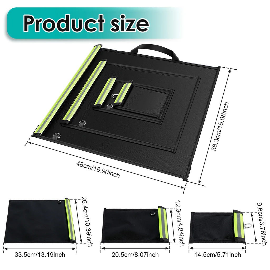 4Pcs Signal Blocker Faraday Bag RFID Faraday Pouch with Reflective Strip Anti-Tracking Signal Blocker Faraday Bag for Keys Phone Zpaxo black 4 sizes