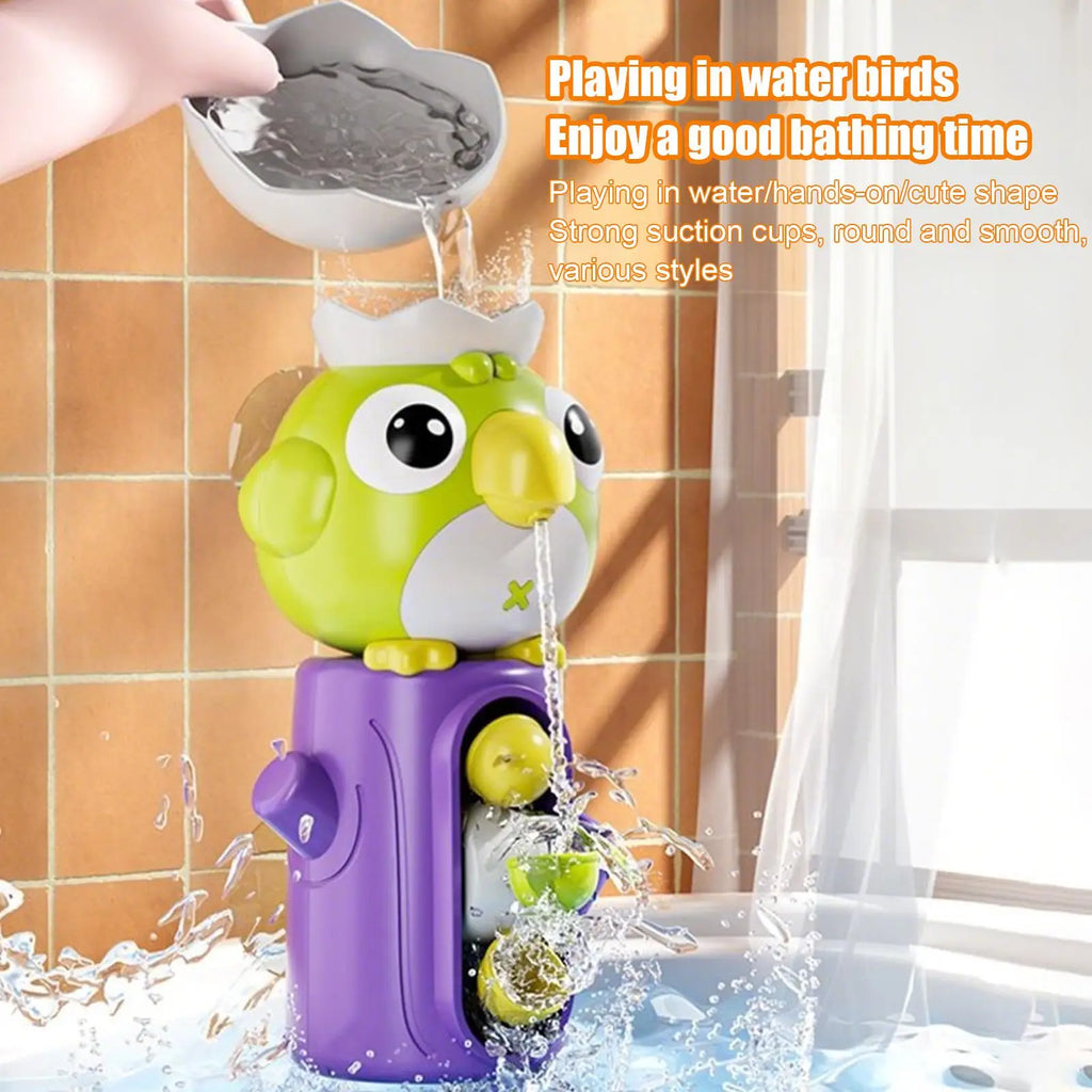 Kids Bath Toys Shower Water Toy With Suction Cup Children Tub Water Rotating Bathing Game for Hotel Apartment Vacation Travel Zpaxo