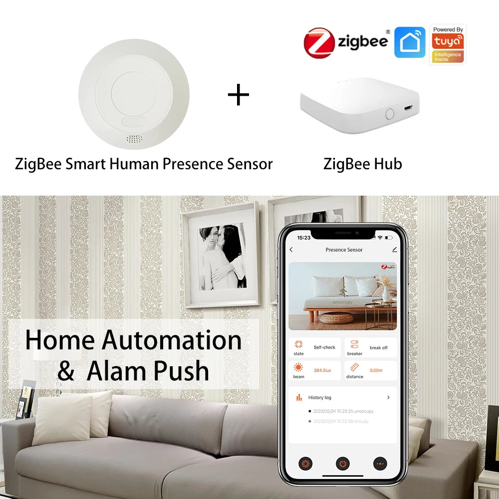 ZigBee/Wifi Motion MmWave Presence Sensor For Lighting 110/220V Wireless Switch On/Off Relay Tuya Smart Life Home Automation DIY Zpaxo
