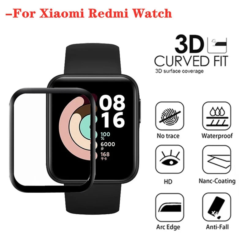 3D Tempered Soft Glass Watch Film For Xiaomi Mi Watch Lite Color 2019 Full Screen Protector For Redmi Watch 2 3 Lite Active Poco Zpaxo