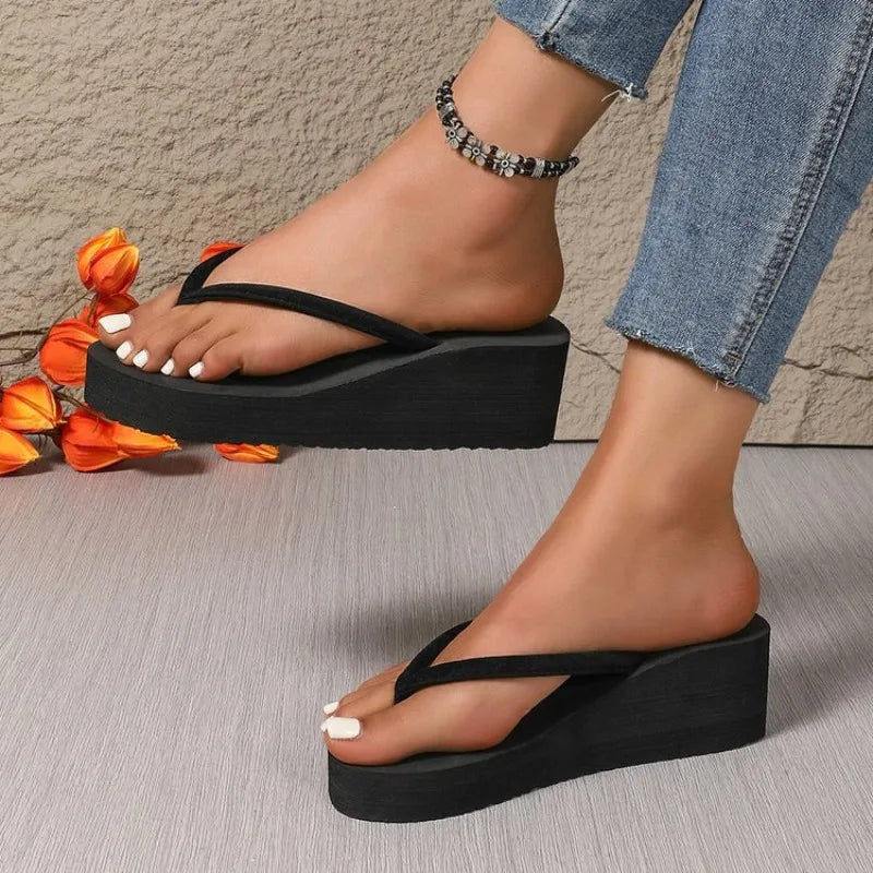 Slippers Summer Shoes Women Wedges Sandals Slides Beach Home Flip