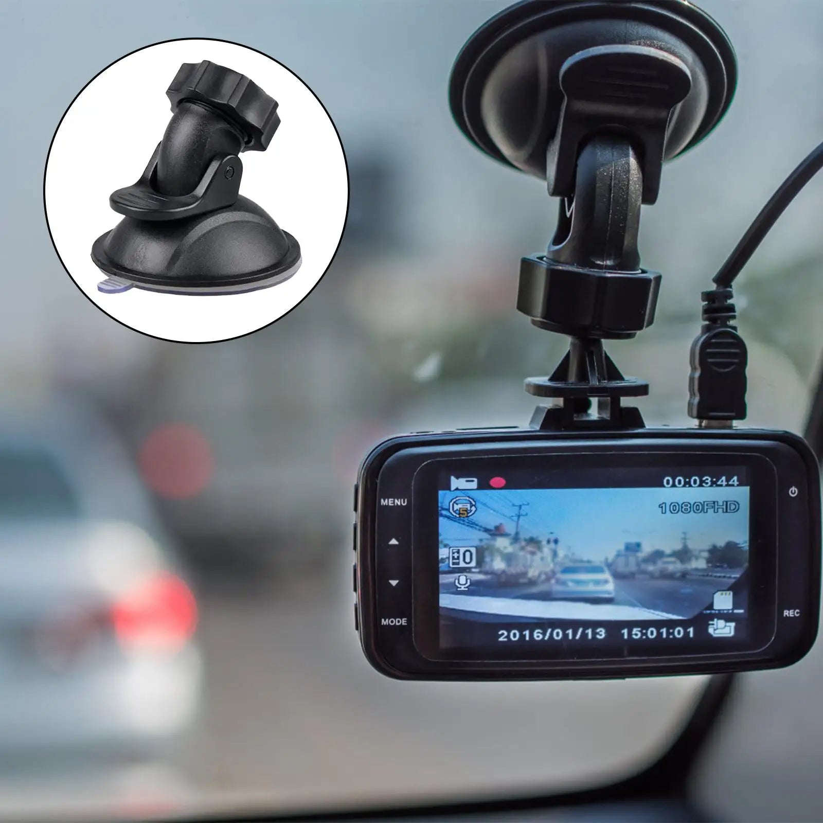 Car Camera Mount Rotatable Bracket Suction Cup Dash Cam Replacement