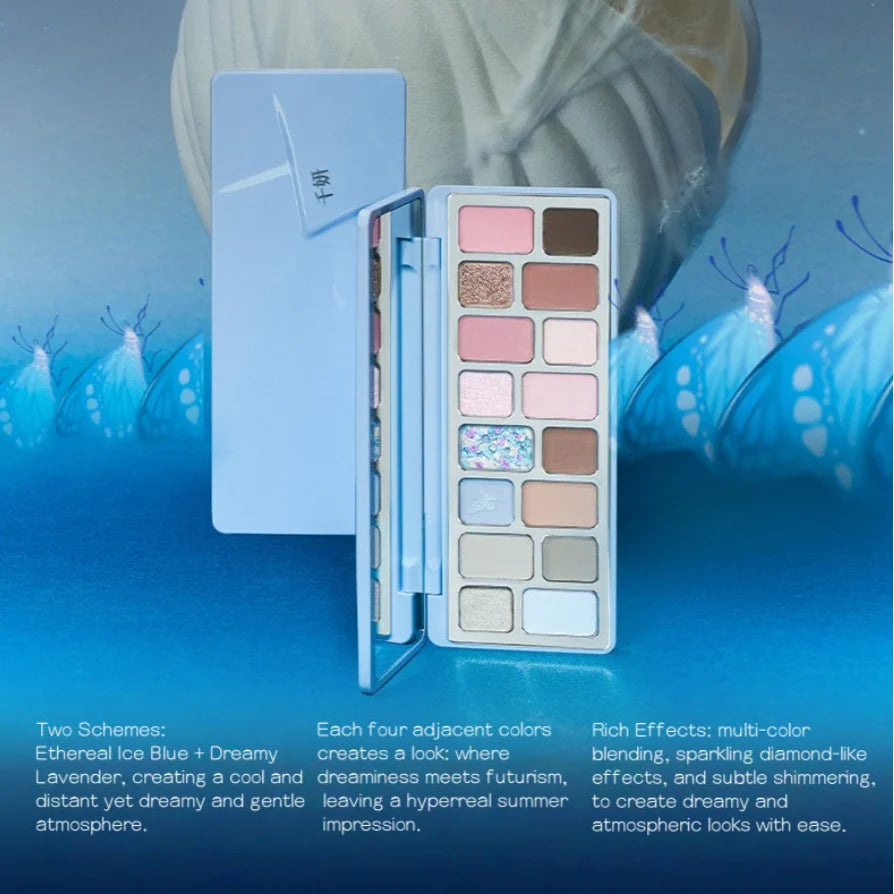Qianyan Cheeryep Eyeshadow Palette Dreamcatcher Blue Matte Satin Zpaxo