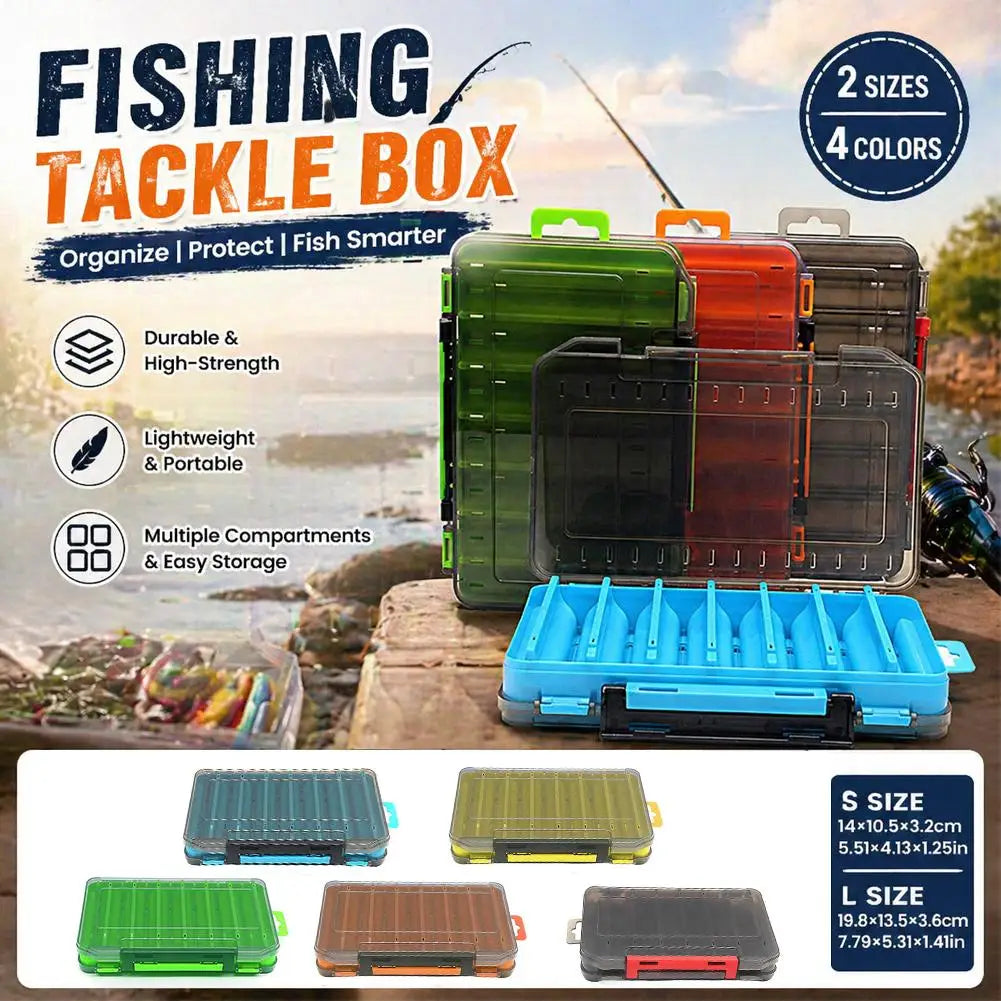 Double-Sided Fishing Tackle Box – 14 Compartments, 5 Colors Fishing Tackle Box Zpaxo