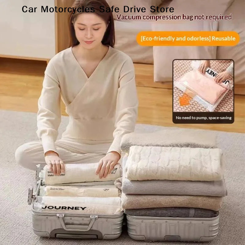 No Pump Required Hand Roll Vacuum Storage Bags Reusable Space Saving