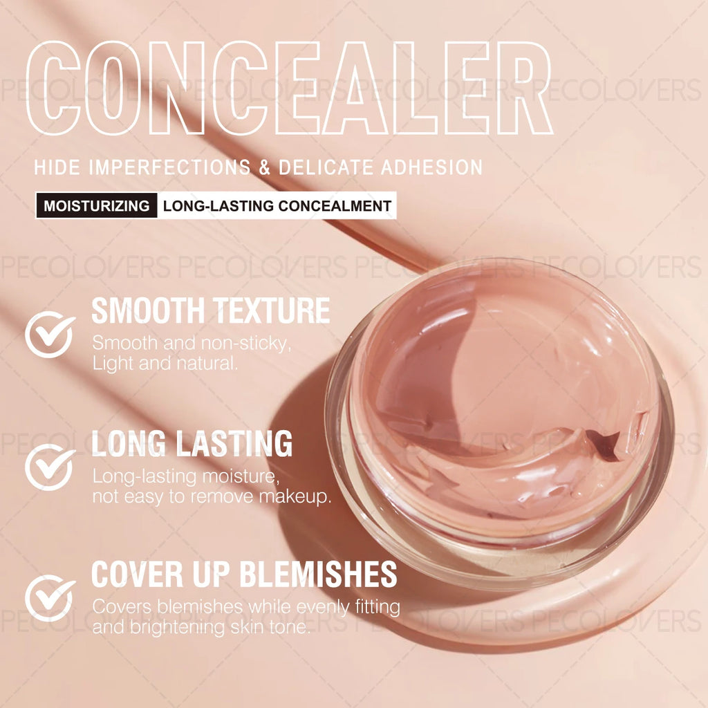 1PC Waterproof & Sweatproof Concealer Cream, Long-Lasting Foundation Paste, Full Coverage, Matte Finish for All Skin Types Zpaxo
