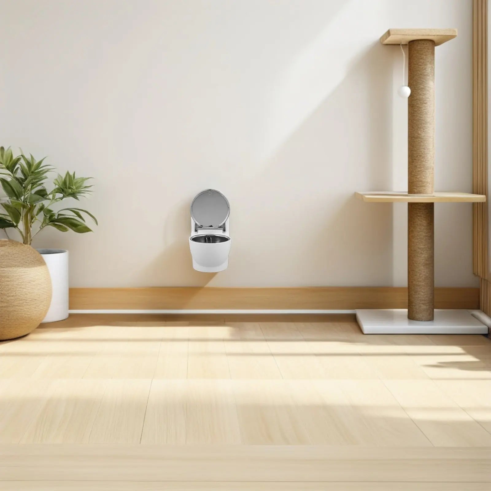 Toilet Shaped Cat Water Fountain Hanging Design Small Dispenser Cats