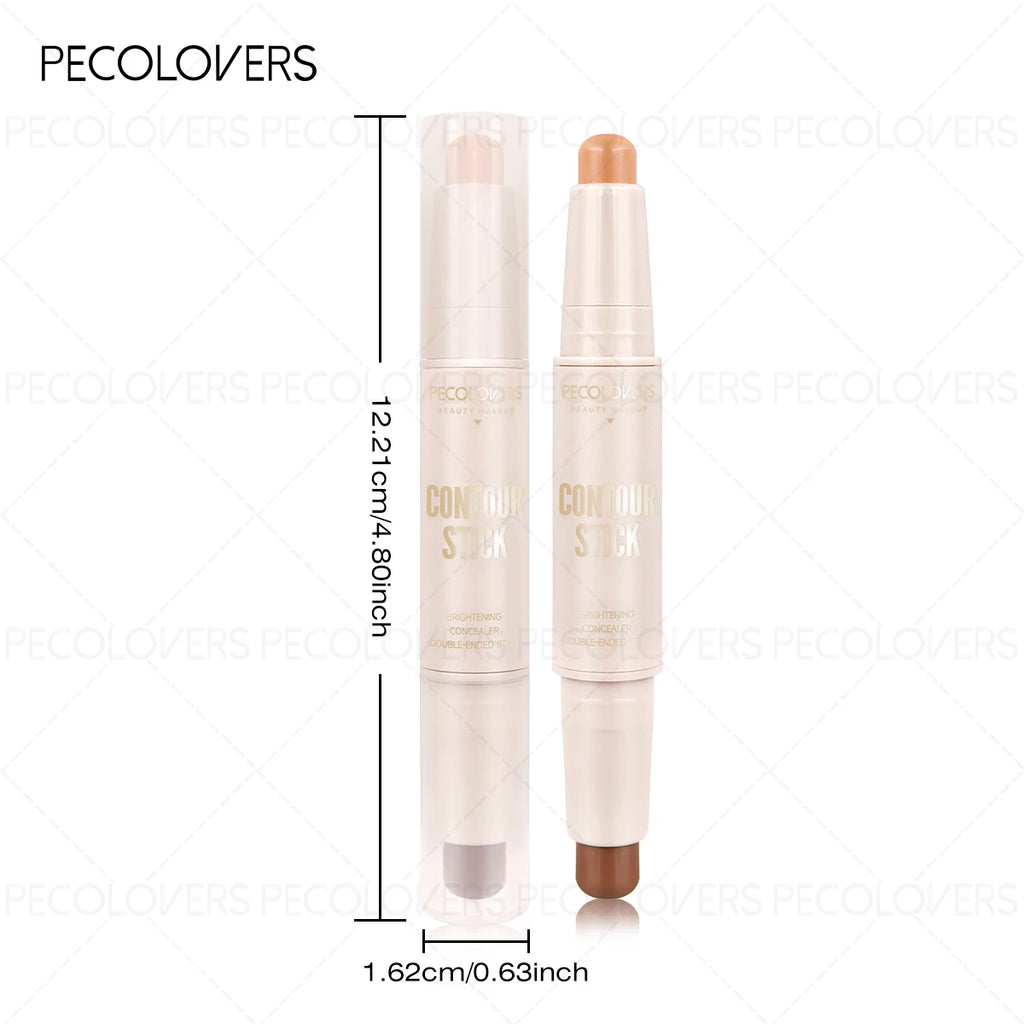 Waterproof 2-in-1 Dual-Ended Concealer，Sweatproof,Highlighter Stick,Dual-Ended Highlight & Contour Stick Zpaxo