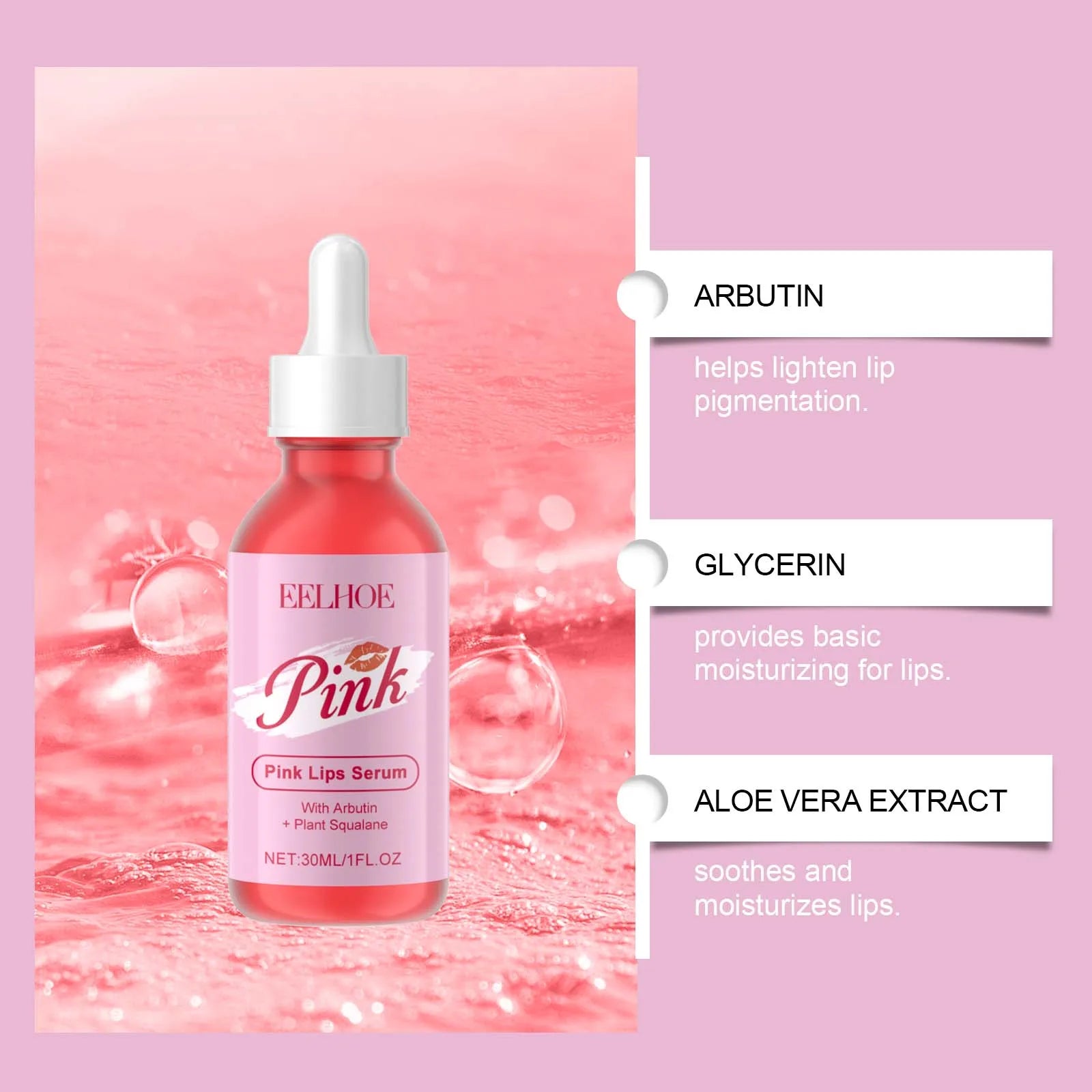 Pink Lip Serum Lip Plumping Essential Oil Lightening Dark Lip Remove Dead Skin Lip Lines Brighten Moisturizer Lip Balm Essence Zpaxo