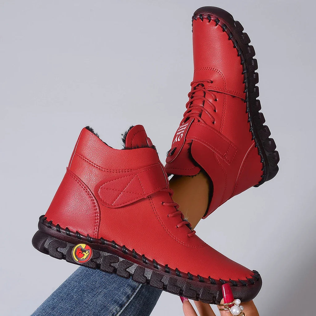 Women Boots 2025 New Comfortable Flat Ankle Boots Luxury Casual Thickened Warm Mom Shoes Fashion Handmade Cotton Shoes Women Zpaxo