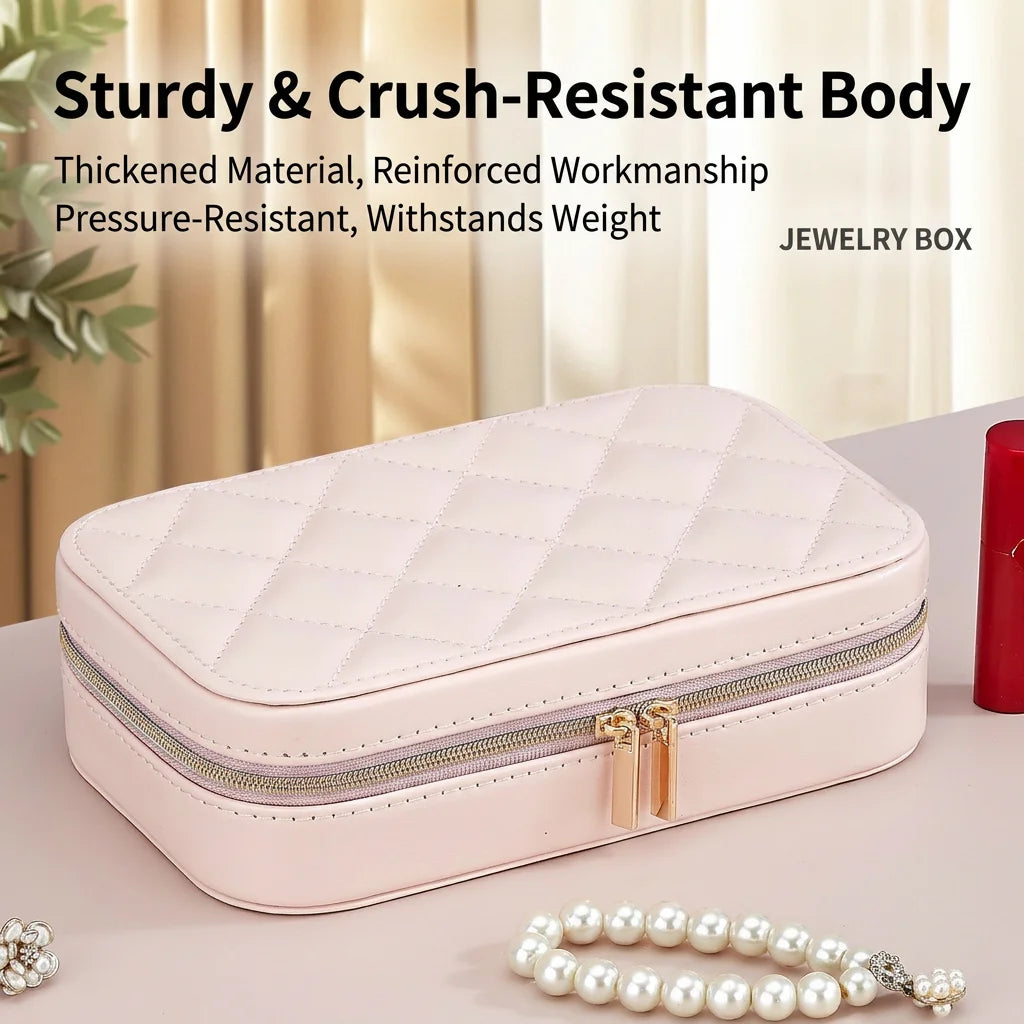 Double Layer Travel Jewelry Box – PU Leather Organizer