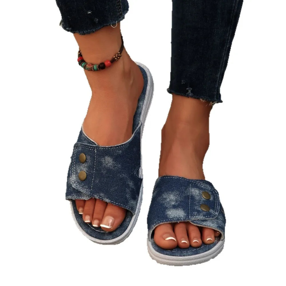 2026 Slippers Women Shoes Flat Sandals Peep Toe Ladies Casual Slides