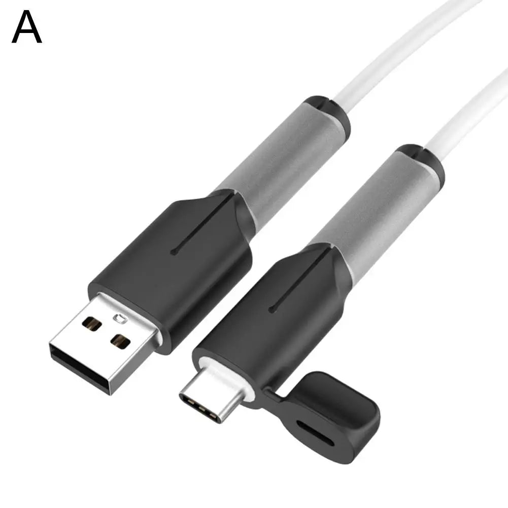 Silicone USB Cable Protector & Wire Winder – Micro & Type-C Cable Protector Zpaxo Black CN