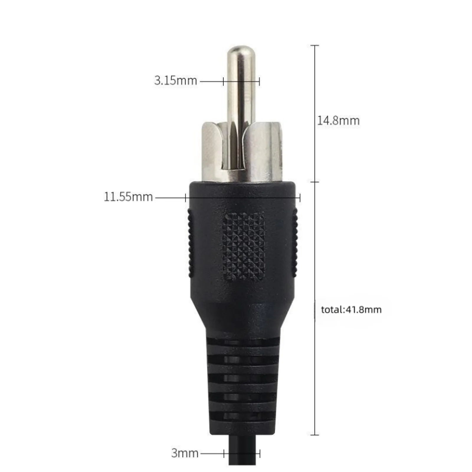 1m RCA Male Plug Bare Wire Open End Pigtail Audio Speaker Subwoofer