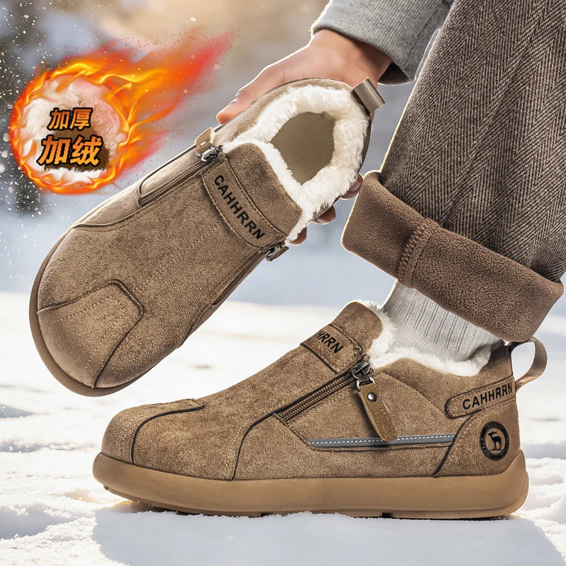 Men Boots Winter Slippers Warm Shoes Waterproof Non-slip Plush