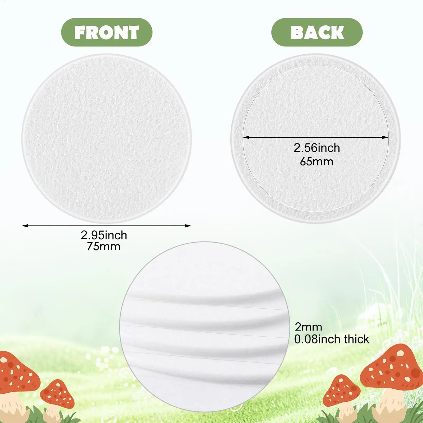 24x Mushroom Adhesive Filter Discs Moisture Preservation Grow Box