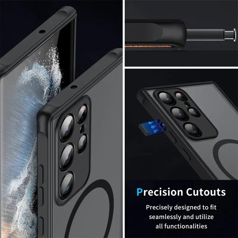 UYUXIO Kickstand Mobile Phone Case Magnetic Wireless Charge Samsung