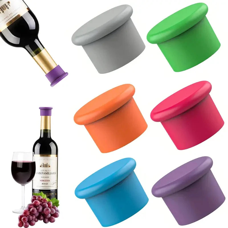 Silicone Wine Stopper Reusable Leak-Proof Cap, Universal Fit for Xmas Bday NYE Gift Zpaxo