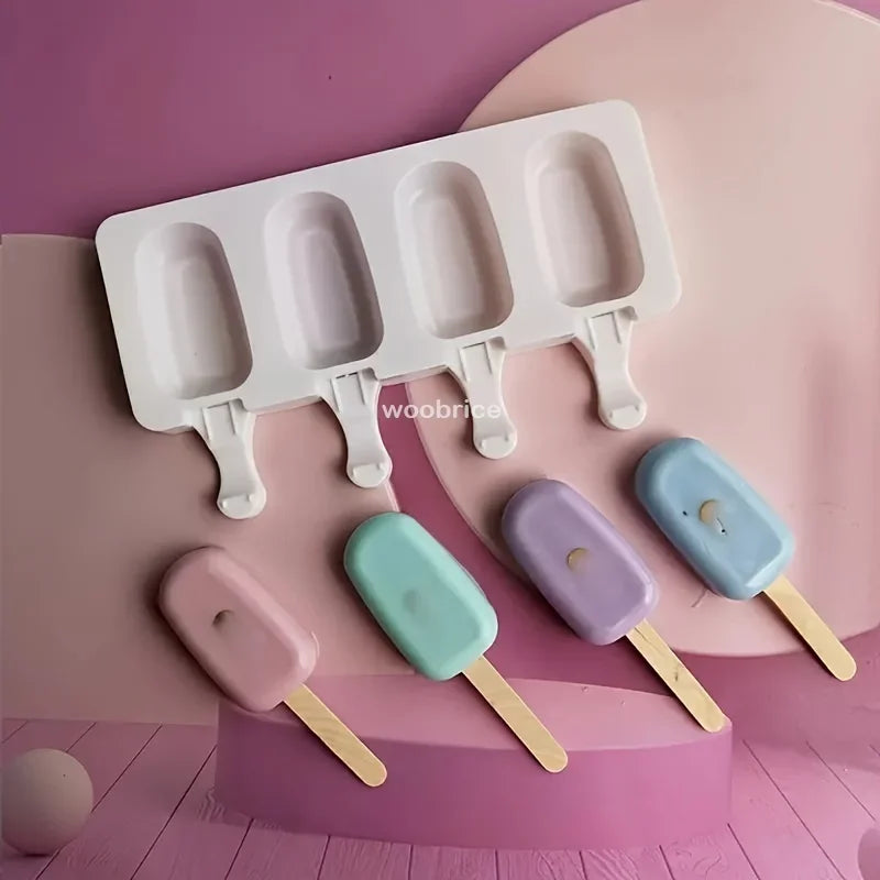 Silicone Ice Cream Mold DIY Chocolate Dessert Popsicle Moulds Tray Ice Cube Maker Homemade Tools Summer Party Supplies Zpaxo