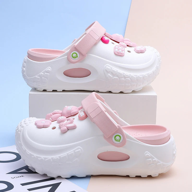 Women's Trendy Platform Clogs Cartoon Animation Hollow Summer Beach