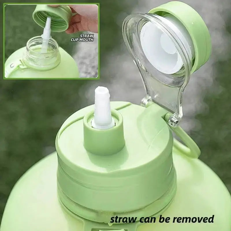 2 4 Liter Sports Water Bottle Straw Large Capacity Fitness Scale