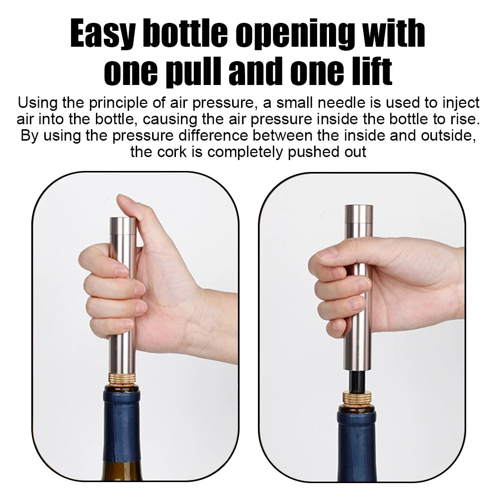 For Home Restaurant Party Wine Opener Corkscrew Opener Tools Wine Lovers Portable Needle Type Pneumatic Bottle Opener Zpaxo