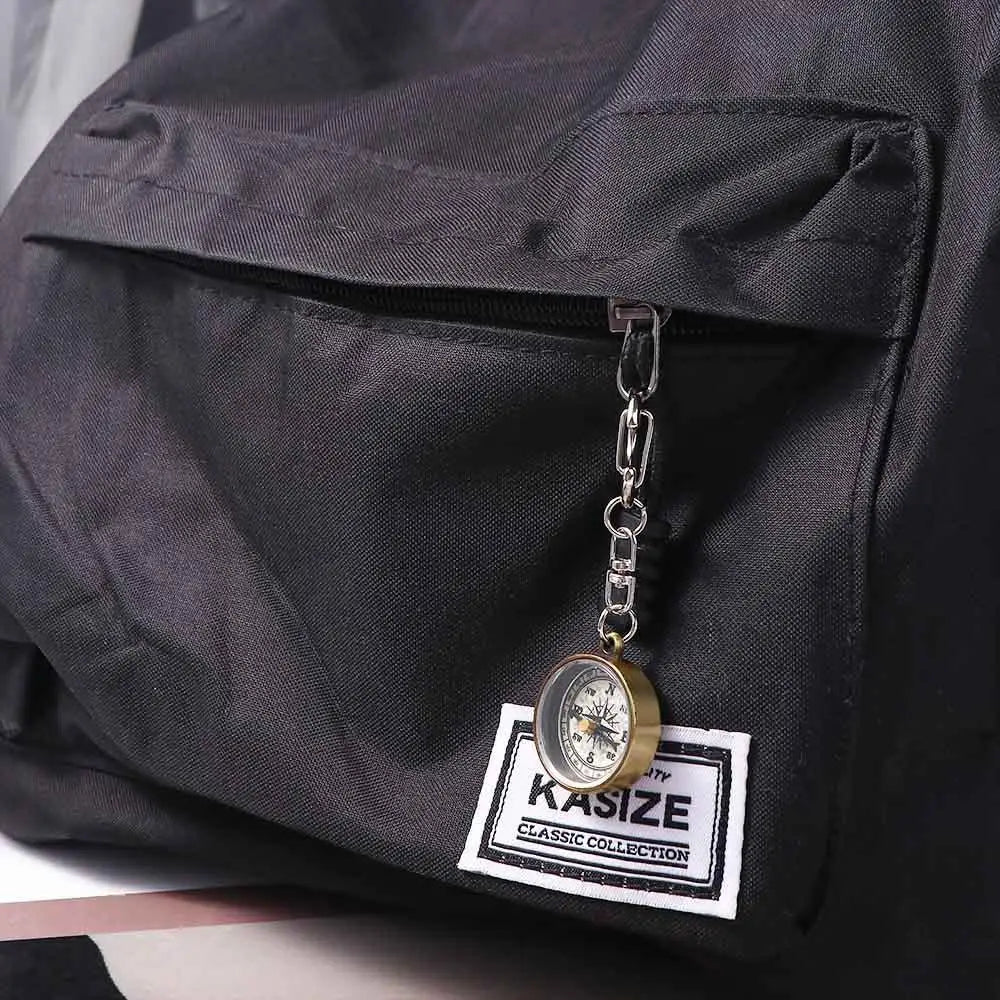 Quality Trekking Portable Keychain Travel Gift Zinc Alloy Vintage Pendant Pocket Compass Camping Compass Mini Compass Key Ring Zpaxo