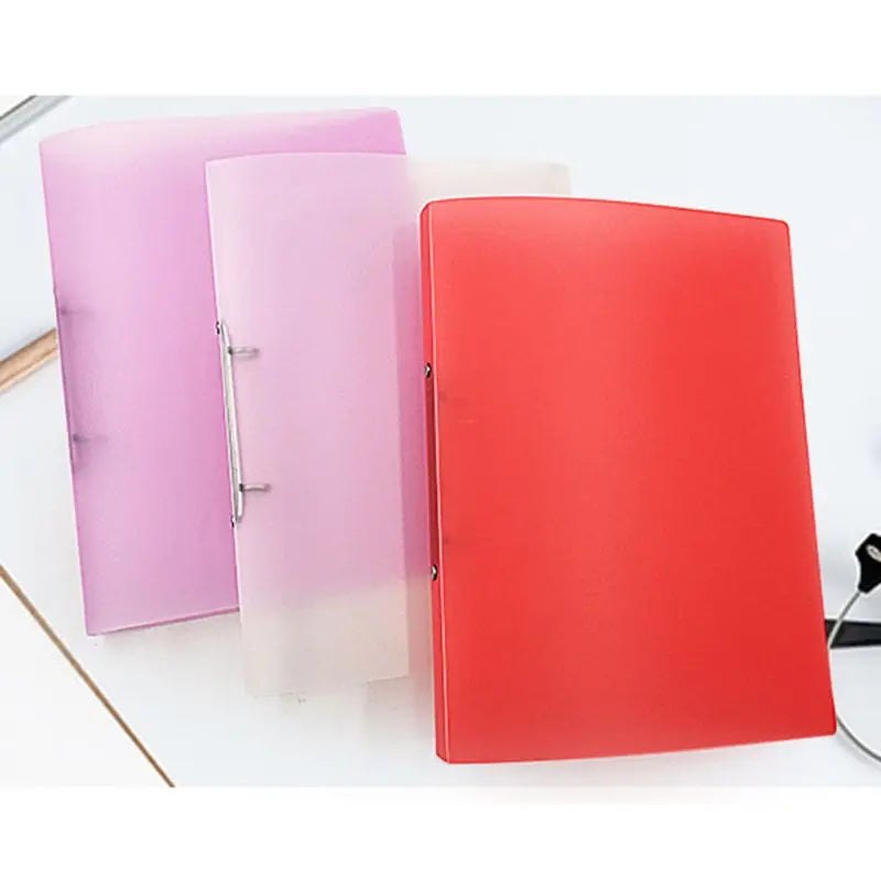 A4 Ring Binder Colorured Transparent Loose-leaf Paper File Folder