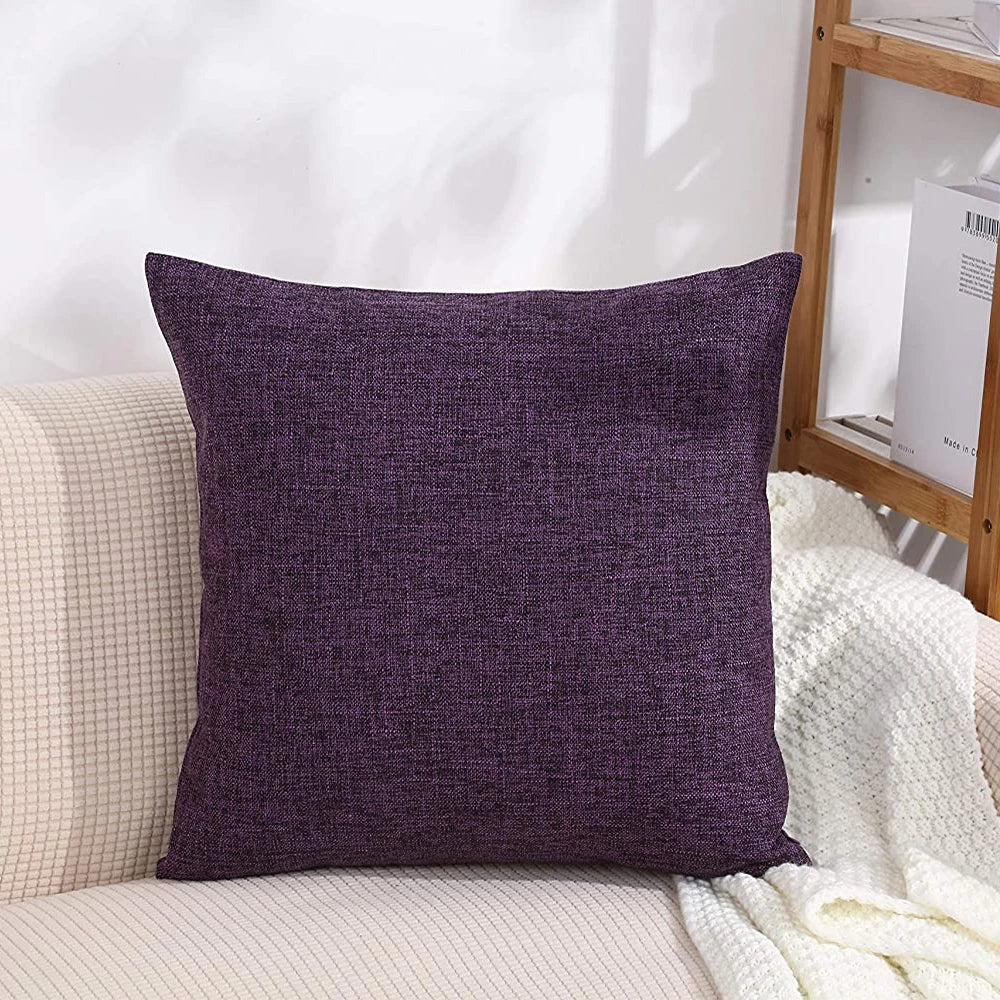 Cushion Cover Pillow Cover Linen Pillowcase for Sofa Living Room Outdoor 45*45cm Home Decor Zpaxo Purple 1PC