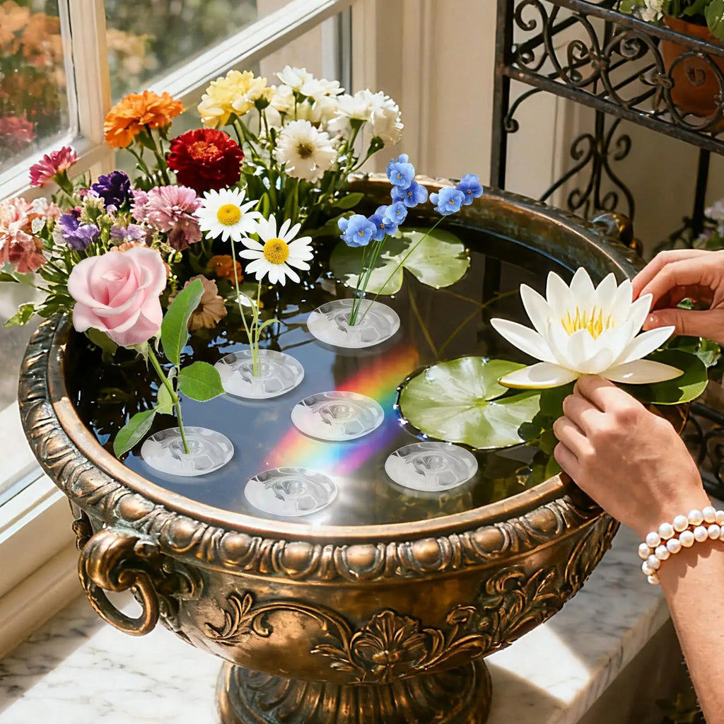 Floating Flower Holder Transparent Stem Support Vase Bowl Centerpiece