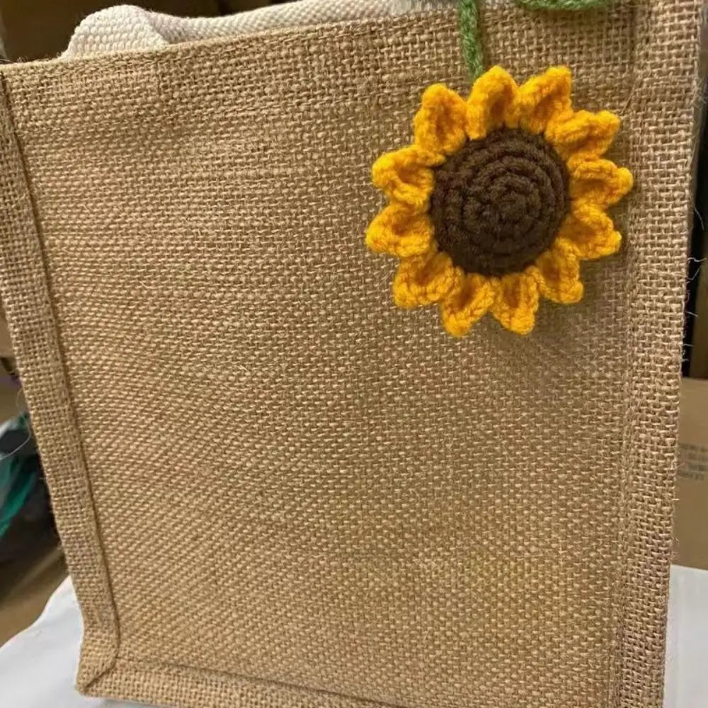 Multipurpose Car Handmade Crochet Sunflower Accessories Toy Brown Zpaxo