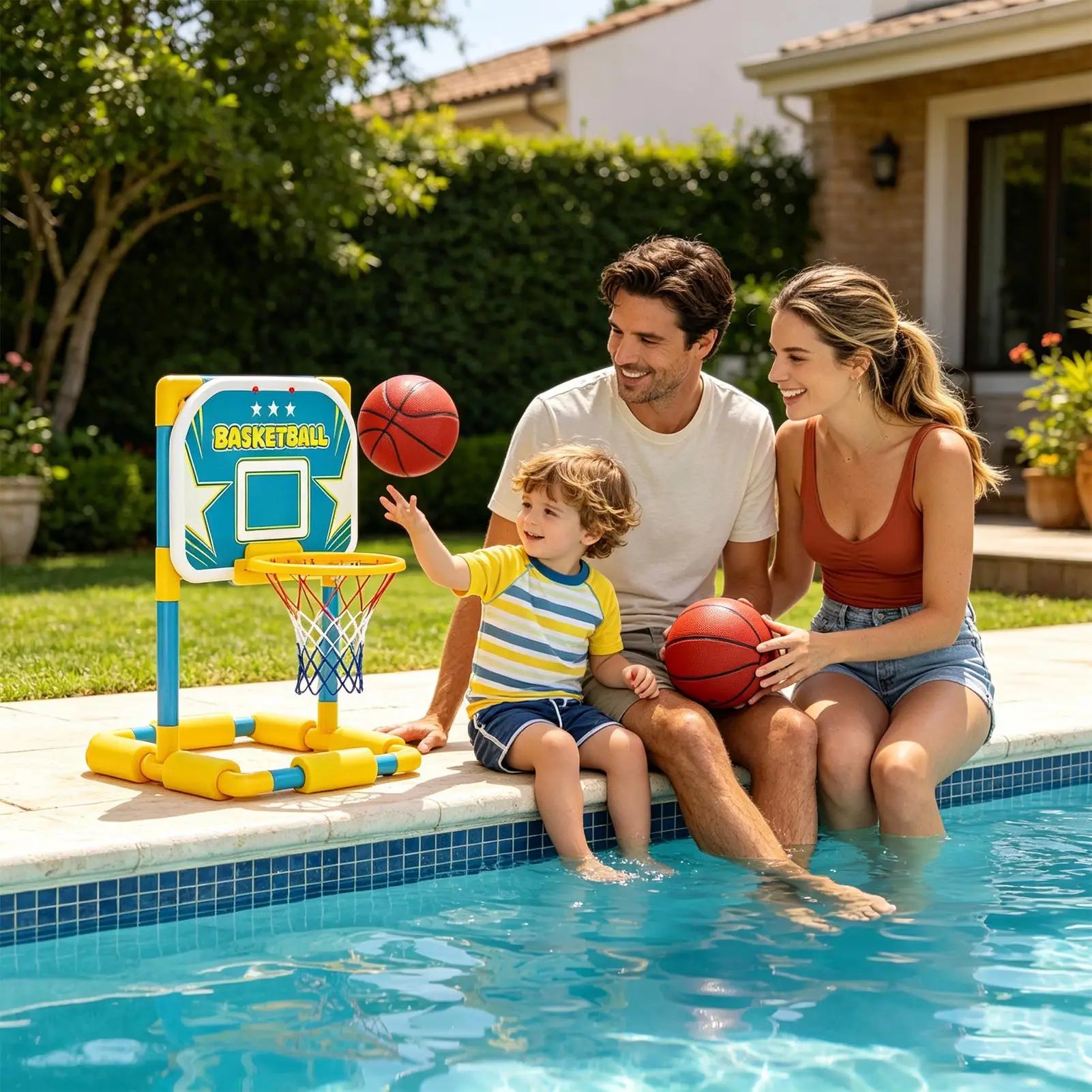 Pool Basketball Hoop Floating Water Toys Basketball Hoop Pool For Family Adults Kids Children School Backyard Beach Classroom Zpaxo