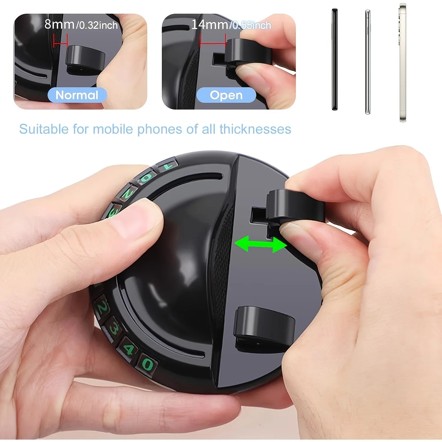 Car Dashboard Anti-Slip Mat, 360° Phone Holder & Parking Pad Dashboard Phone Organizer Zpaxo