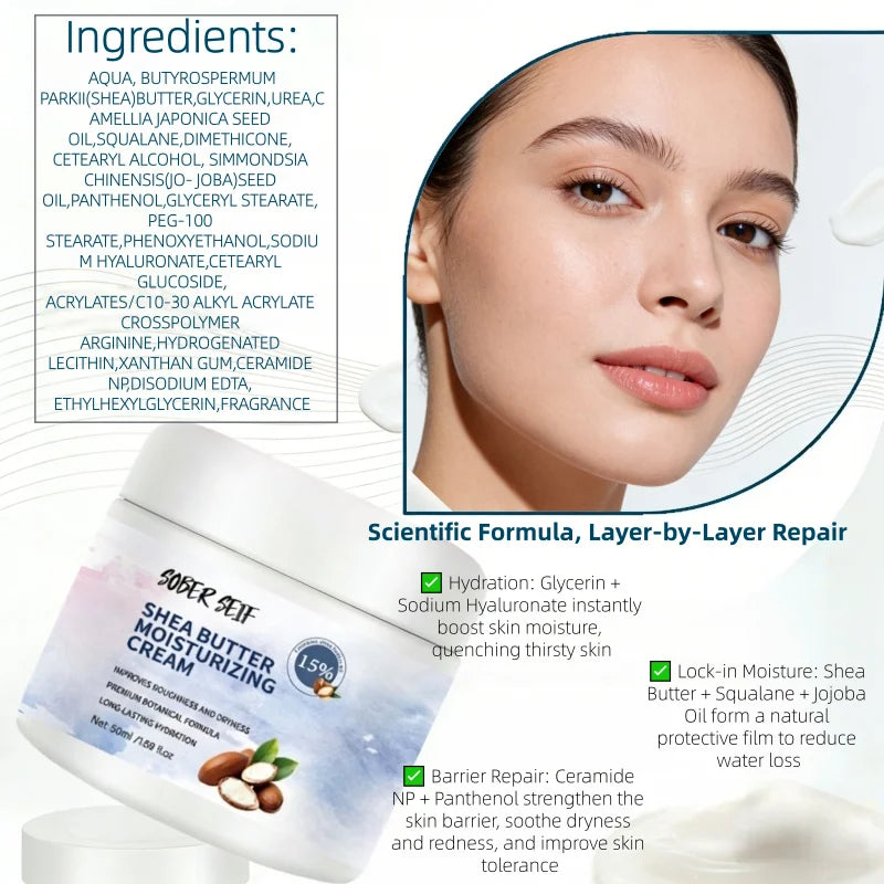 Travel‑friendly Daily Body Lotion 48H Deep Hydration Shea Butter Hyaluronic Acid Ceramide Valentine's Day Skin Gift Zpaxo
