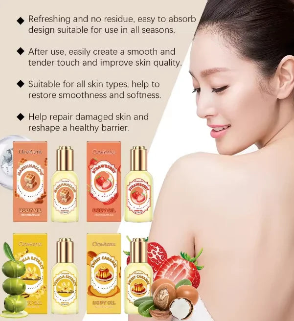 OceAura Strawberry Body Massage Oil – Moisturizing & Relaxing Body Massage Oil Zpaxo