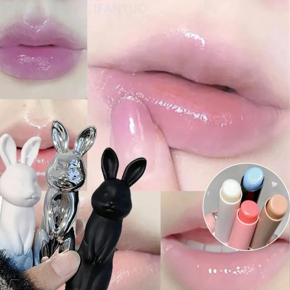 Rabbit Black Rose Lip Balm Jelly Colored Anti-chapped Tint Zpaxo