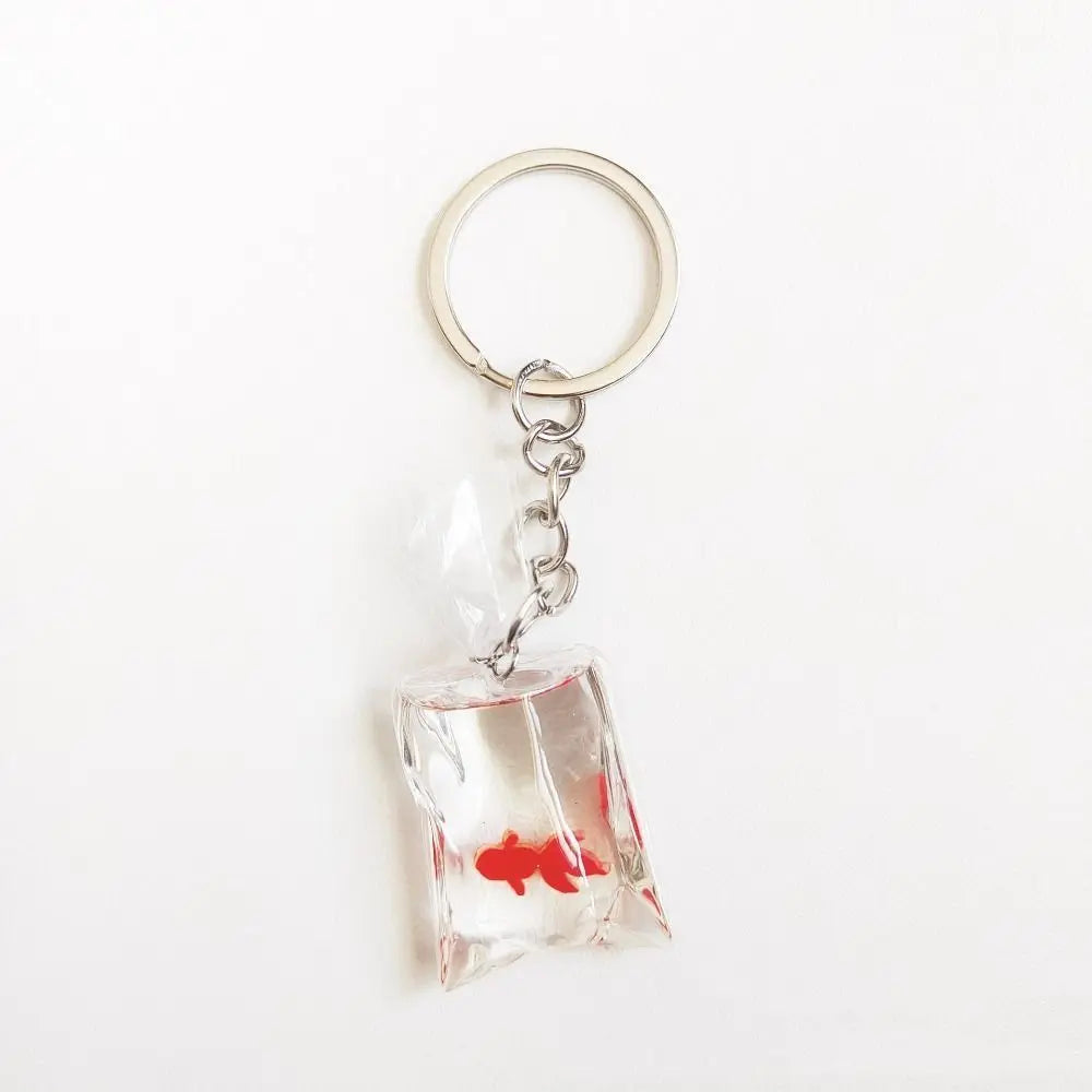 Fish Goldfish Keychain Imitation Water Bag Transparent Small Fish Keyring Creative Funny Small Fish Pendant Kid Toy Zpaxo