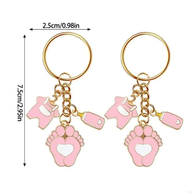 20Pcs Baby Shower Party Souvenirs Set for Guests Foot Charm Chain with Bags Zpaxo